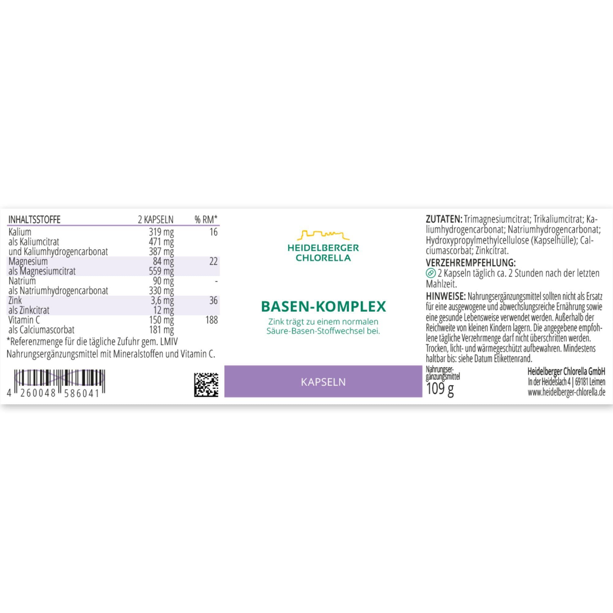 HEIDELBERGER CHLORELLA® Basenkomplex 100 Kps - 110g