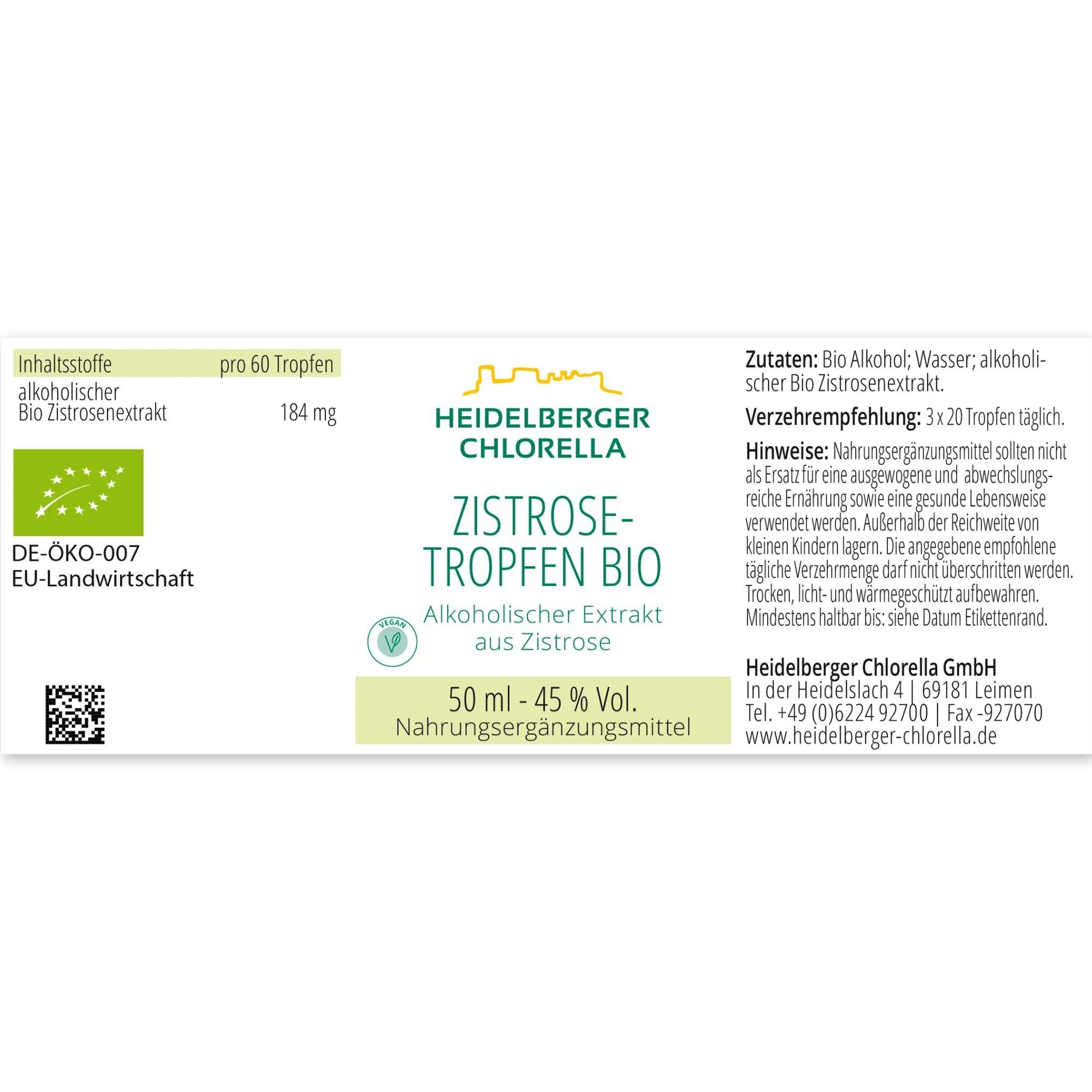 HEIDELBERGER CHLORELLA® Zistrose-Tropfen Bio