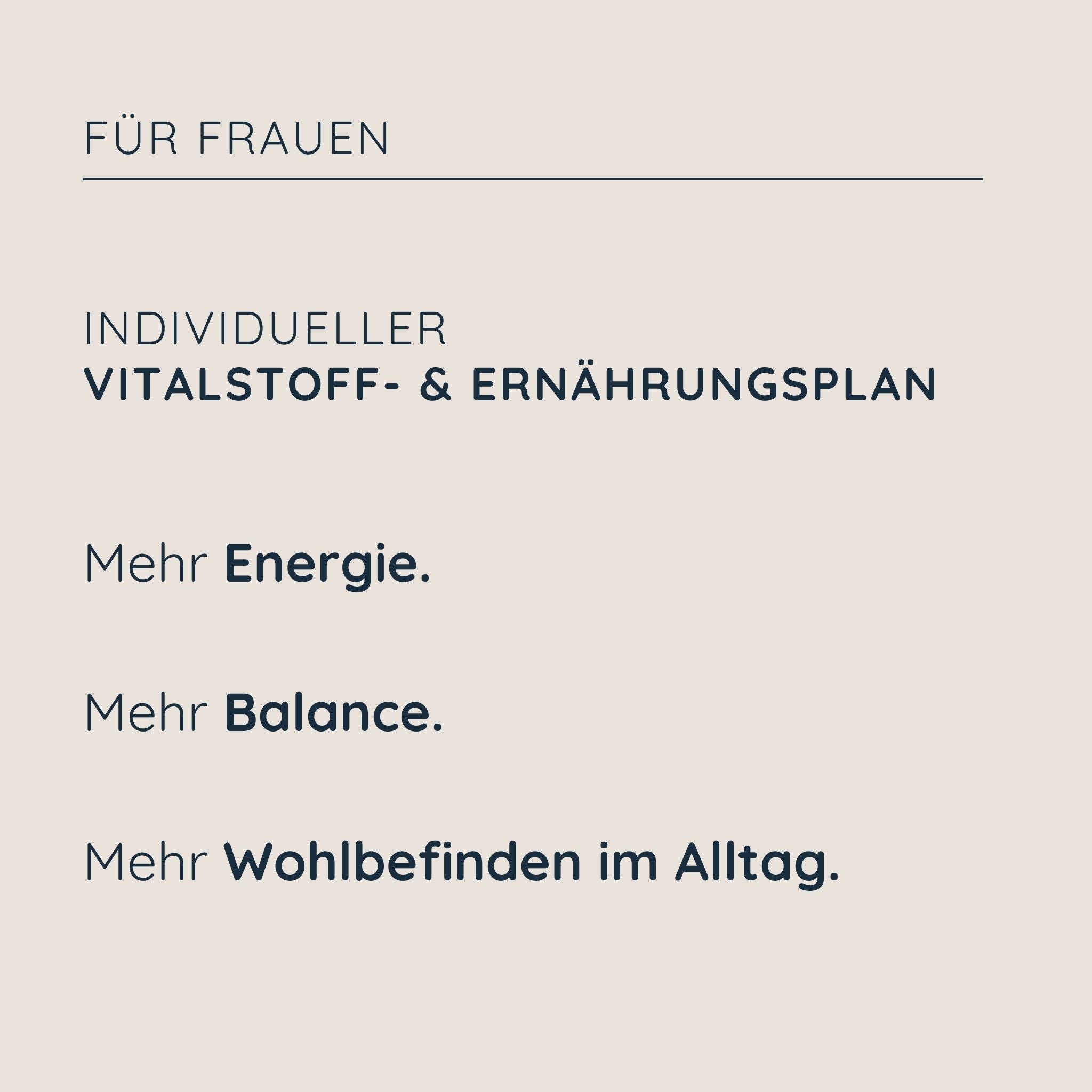 Dein Vitalstoff- & Ernährungsplan | Basis Energie Frau