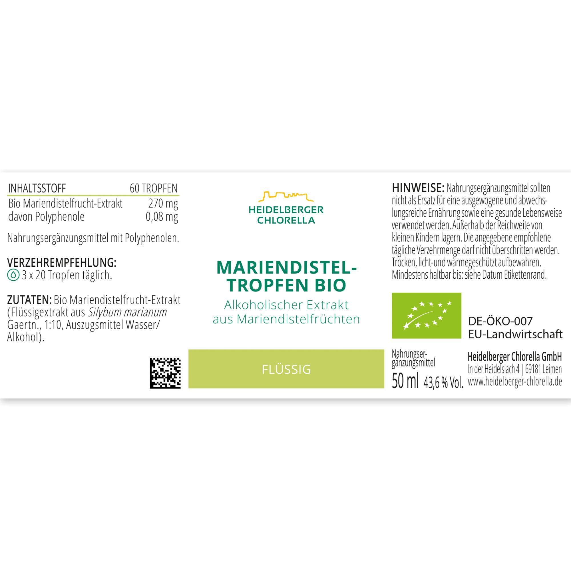 HEIDELBERGER CHLORELLA® Mariendistel-Tropfen