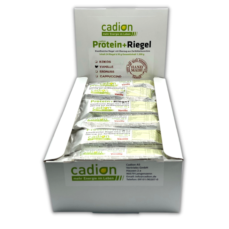 Cadion Pack Protein + Eiweiss Riegel Vanille Vollmilch Display