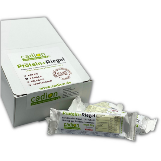 Cadion Pack Protein + Eiweiss Riegel Vanille Vollmilch Display