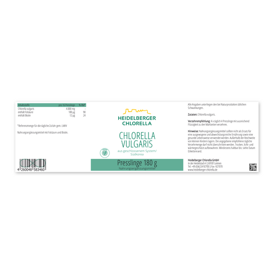 HEIDELBERGER CHLORELLA® Chlorella Vulgaris Presslinge