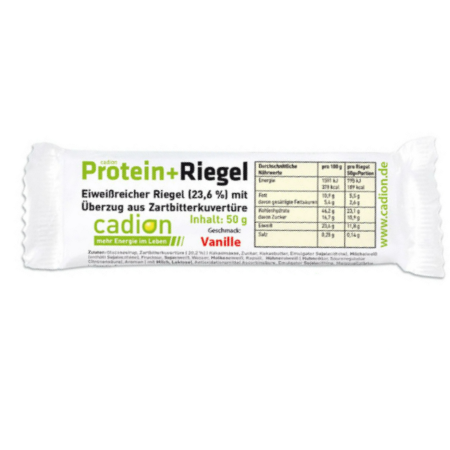Cadion Protein + Eiweiss Einzel-Riegel Vanille Vollmilch Display